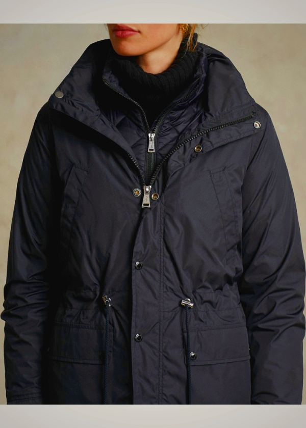 Ralph Lauren Women's 3-in-1 Water-Repellent Black Coat | TPEY04192