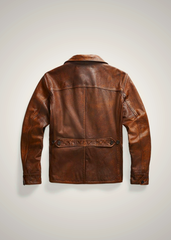 Ralph Lauren Leather Car Coat for Men in Brown | EJLH12568