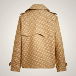 Ralph Lauren Double-Breasted Monogram Jacquard Coat - Khaki | NPZM65927