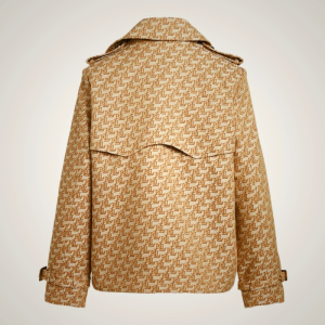 Ralph Lauren Double-Breasted Monogram Jacquard Coat - Khaki | NPZM65927