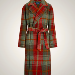 Ralph Lauren Plaid Lana-Blend Twill Wrap Coat for Women in Brown | WAVB59127