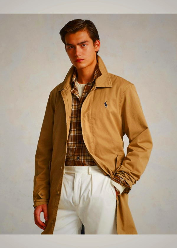 Ralph Lauren Men's Twill Walk Coat Brown | DYSF30269