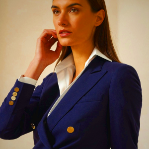 Ralph Lauren Camden Lana Crepe Blazers for Women in Navy Blue | YIFB90431
