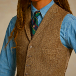 Ralph Lauren Herringbone Wool Blend Blazers for Men in Brown | SBZG24356