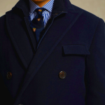 Ralph Lauren Men's Navy Melton Polo Blazers | LJSZ49387