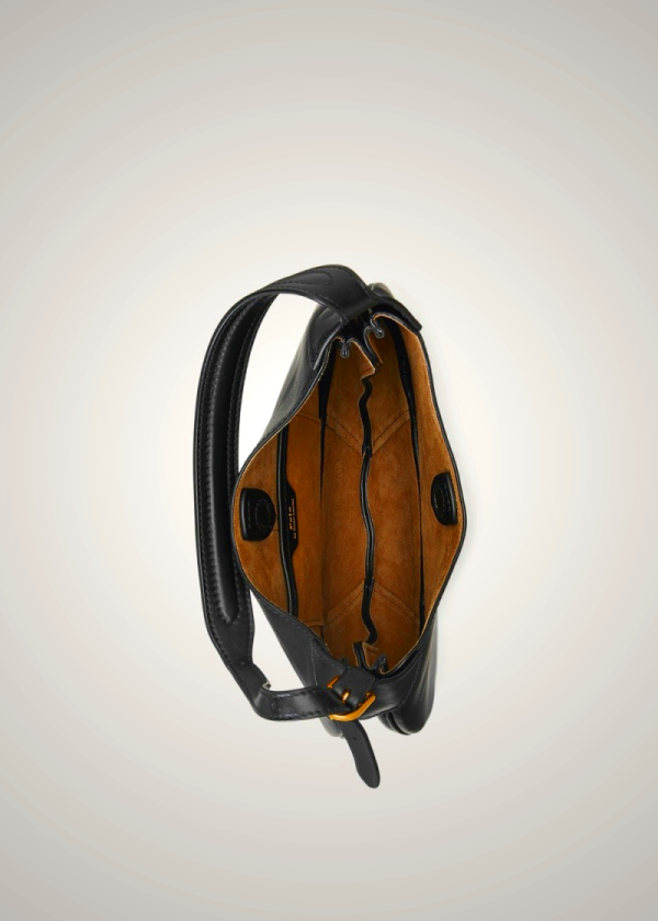 Ralph Lauren Polo ID Calfskin Shoulder Bag Small Black Women's