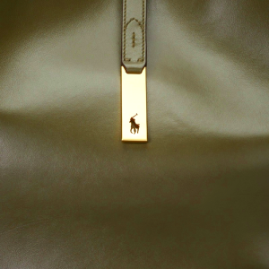 Ralph Lauren Polo ID Calfskin Shoulder Bag Large Green Olive Women's