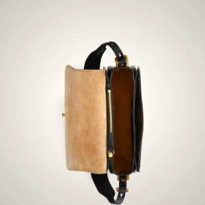 Ralph Lauren Polo ID Calfskin Saddle Bag Black Women's Shoulder Bag NMTU43567