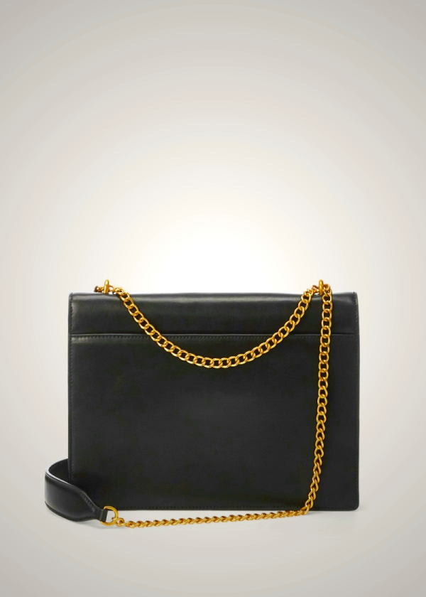 Ralph Lauren Polo ID Calfskin Envelope Chain Bag Black | XJIA67182