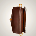 Ralph Lauren Polo ID Croc-Embossed Shoulder Bag Chocolate NTXE42013