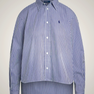 Ralph Lauren Striped Cotton Shirt Women Blue | TPDC78930