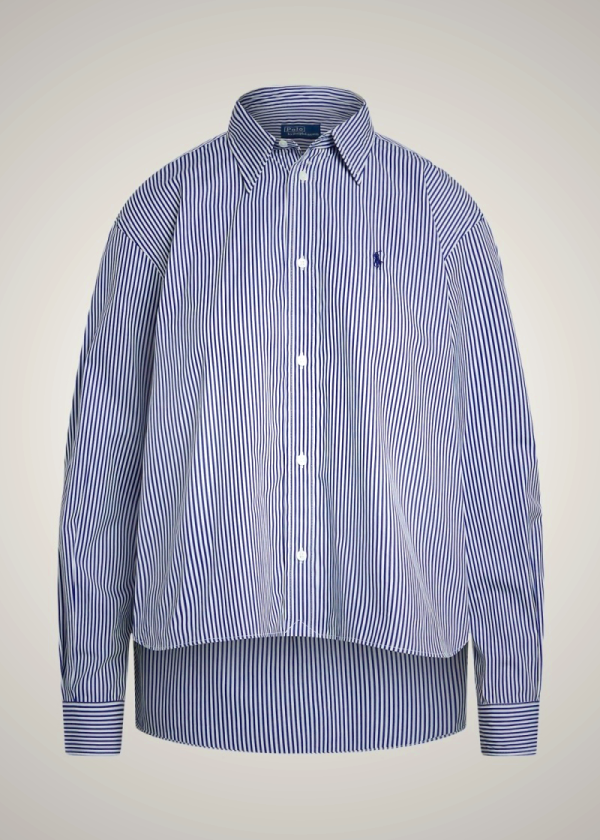 Ralph Lauren Striped Cotton Shirt Women Blue | TPDC78930