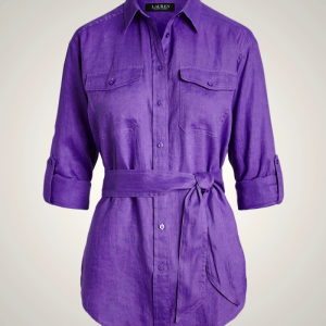 Ralph Lauren Belted Linen Shirt for Women | XSLH51247