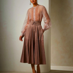 Ralph Lauren Kaydon Embellished Washed Organza Shirt for Women - Purple