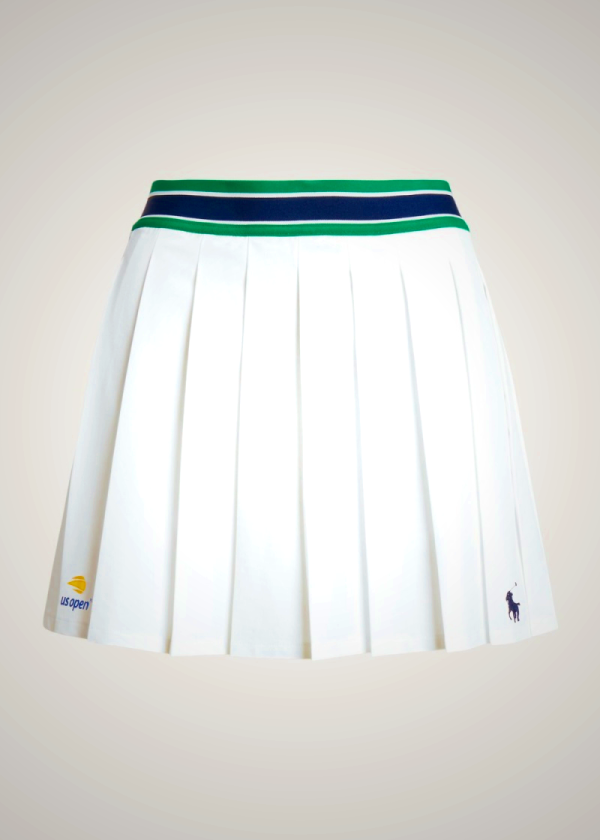 Ralph Lauren US Open Pleated Performance Skirt for Women in White | JAEO65348