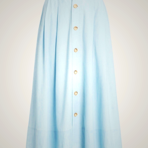 Ralph Lauren Button-Front Chambray Skirt Cream | SJUY37426