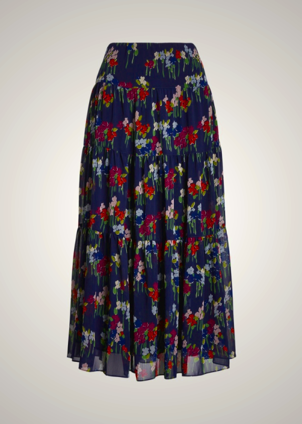 Ralph Lauren Floral Crinkle Georgette Skirt for Women | NCFL02687