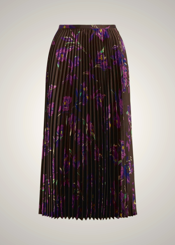 Ralph Lauren Floral Pleated Satin Skirt for Women | TQUC15680