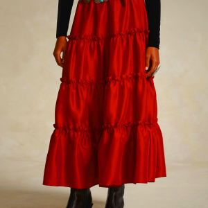 Ralph Lauren PRL x Naiomi Glasses Silk Maxiskirt for Women in Black