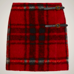 Ralph Lauren Plaid Wrap Skirt with Leather Trim for Women | AYLO41065