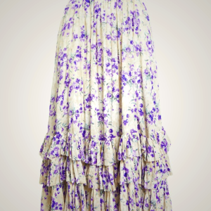 Ralph Lauren Ruffled Crinkled Cotton Gauze Maxi Skirt for Women | Black