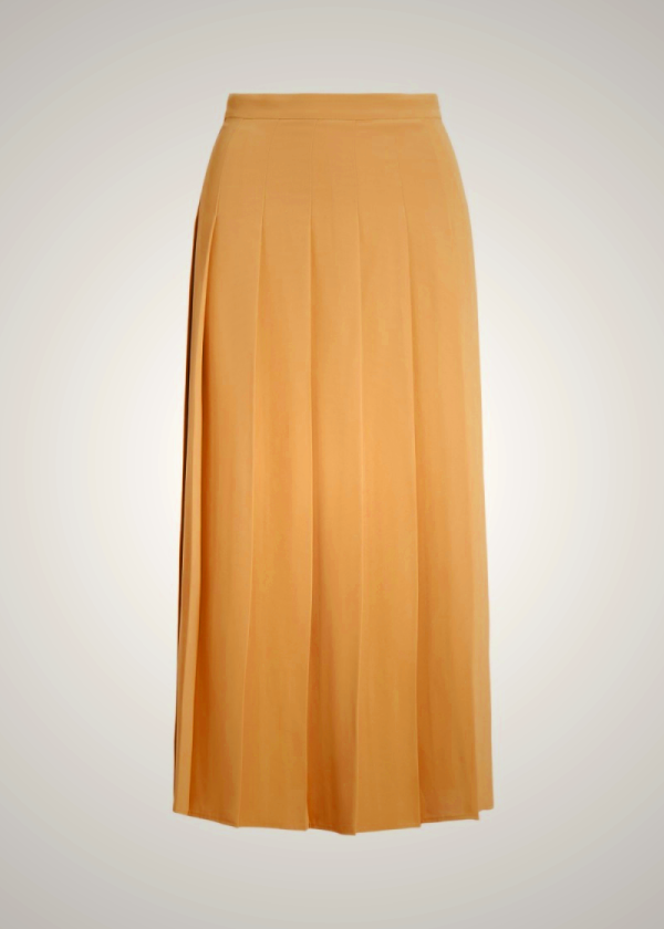 Ralph Lauren Satin Pleated A-Line Midi Skirt for Women