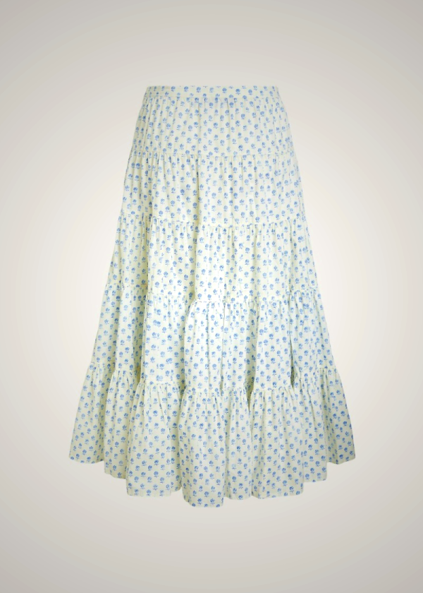 Ralph Lauren Tiered Cotton Poplin Skirt Navy Blue Women's | BKQG48769