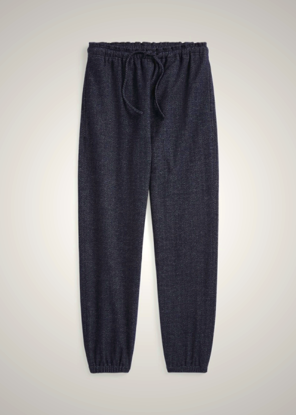Ralph Lauren Herringbone Knit Jogger Pants for Women in Blue | ADUS01578