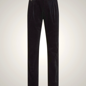 Ralph Lauren Gregory Hand-Tailored Black Corduroy Pants for Men | SAQO65930