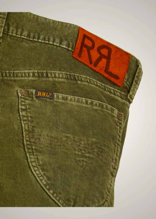 Ralph Lauren High Slim Fit Corduroy Pants for Men in Olive Green | YBWT72345