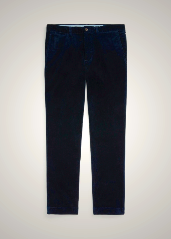 Ralph Lauren Stretch Corduroy Pants Direct Fit Men Navy Blue