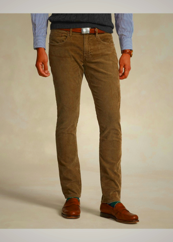 Ralph Lauren Sullivan Slim Stretch Corduroy Pants for Men in Brown | RODW53674