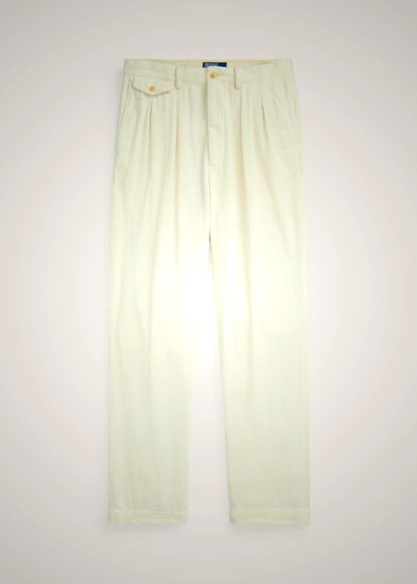Ralph Lauren Whitman Relaxed Fit Corduroy Pants for Men in Cream | NQZL83456