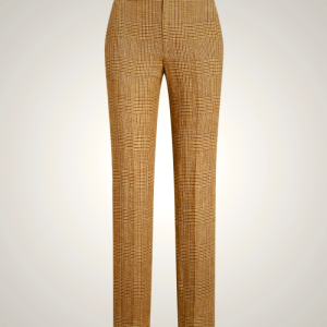 Ralph Lauren Glen Plaid Linen Tweed Pants for Women Blue XRNE65492