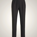 Ralph Lauren Gregory Hand-Tailored Silk-Linen Black Pants for Men | NVSI65284
