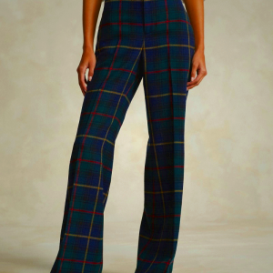 Ralph Lauren Plaid Wool Twill Flare Pants for Women in Brown | ZYGS64209