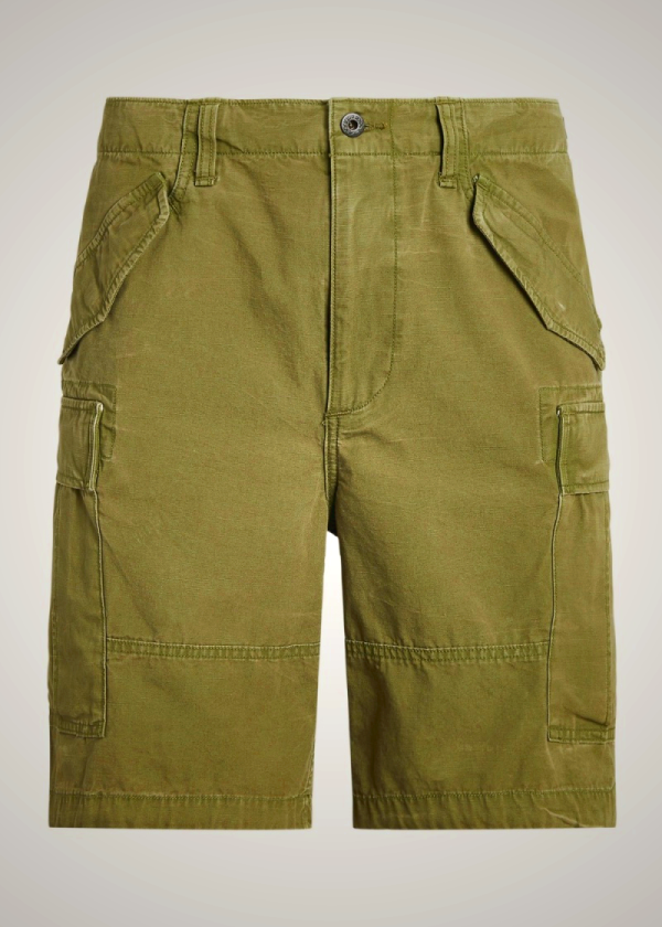 Ralph Lauren Classic Fit Cargo Shorts for Men in Olive Green