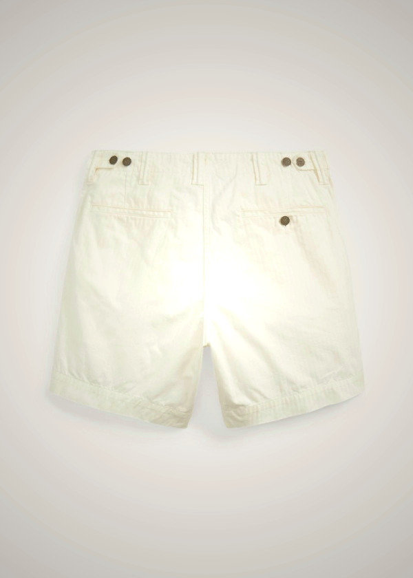 Ralph Lauren Herringbone Twill Shorts for Men - White | OYJP02517