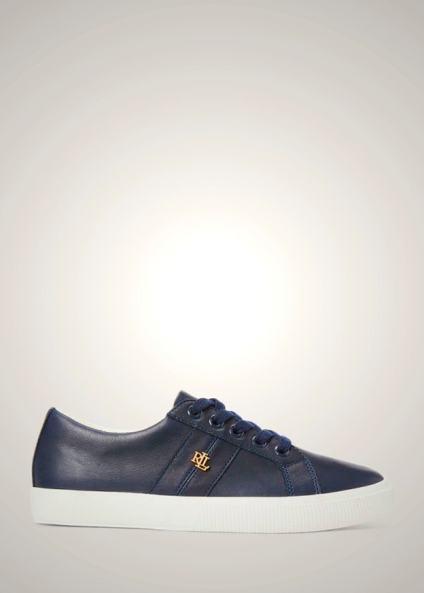 Ralph Lauren Janson II Nappa Leather Women's Sneakers Navy Blue