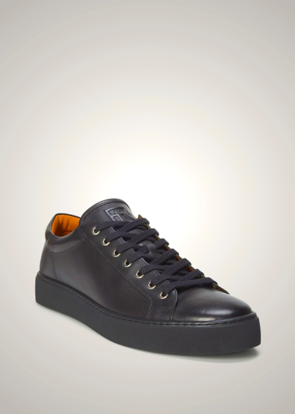 Ralph Lauren Men&#039;s Severn Calfskin Sneakers Black | FZYQ52981
