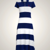 Ralph Lauren Striped Cotton Mesh Polo Dress for Women | QALO41935