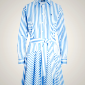 Ralph Lauren Striped Cotton Shirtdress for Women in Blue | OHCK14923