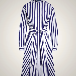 Ralph Lauren Belted Striped Cotton Shirtdress for Women | YOLU36098