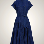 Ralph Lauren Belted Denim Tiered Shirtdress for Women | ATPV60942