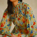 Ralph Lauren Floral Crinkled Georgette Dress for Women | ROKG27836