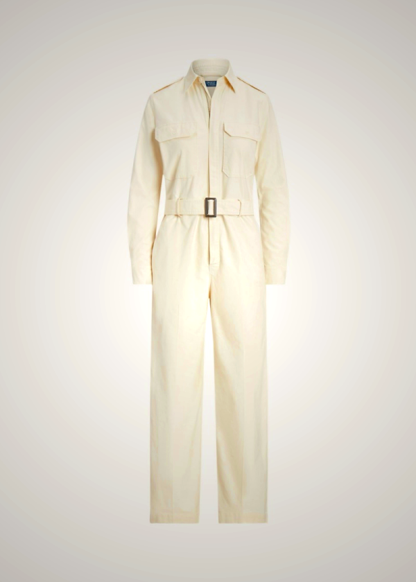 Ralph Lauren Stretch Cotton Twill Jumpsuit for Women in Blue | XAEO40758